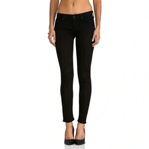 Mother The Looker Crop in A Model Spy Black Jeans Low Rise Black Size 26